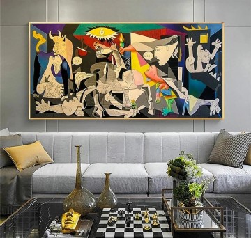 Artworks in 150 Subjects Painting - Pablo Picasso colorful Guernica wall art minimalism texture